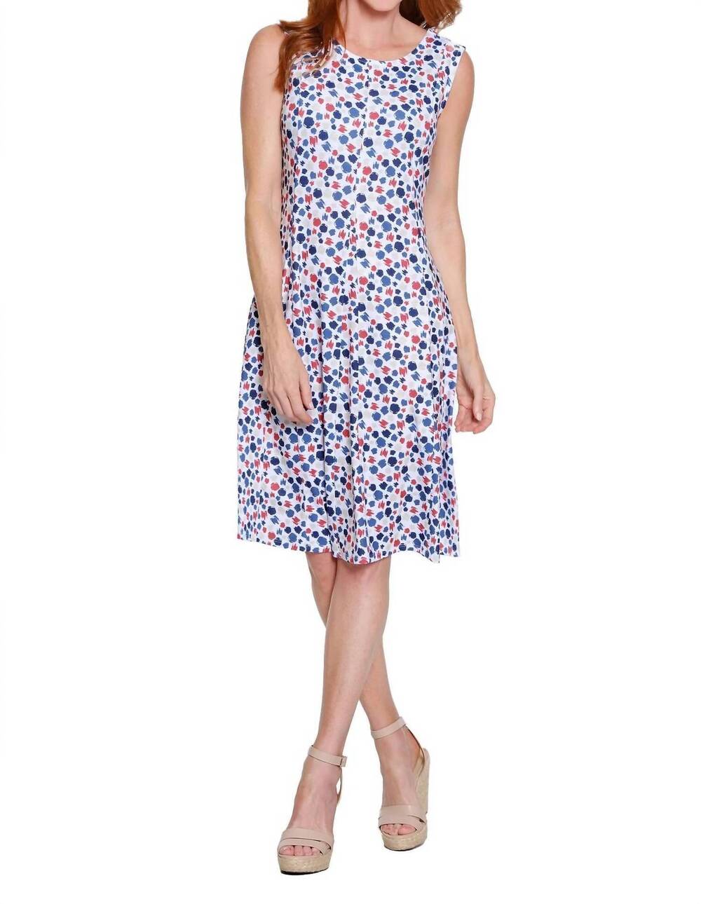 NEW MULTIPLES scoop neck tank dress in multi